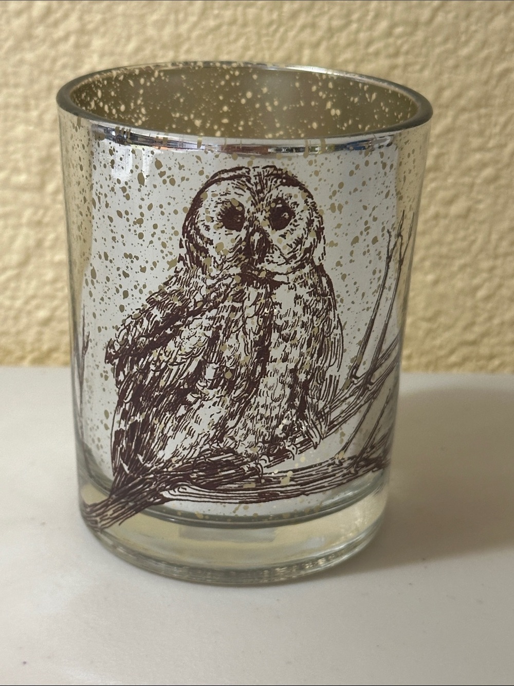 PartyLite Woodland Owl Tea-light Candle Holder - Brown Owl Motif